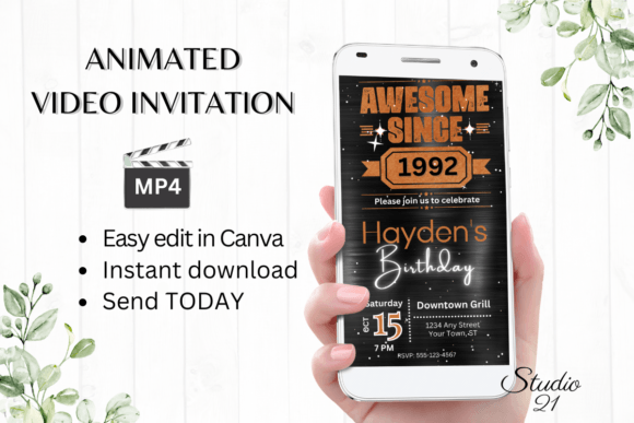 An Animated Retro Birthday Invitation for Instant Celebration