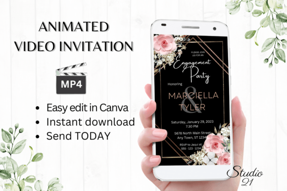 Boho Engagement Party Invite W1125: A Modern Digital Solution