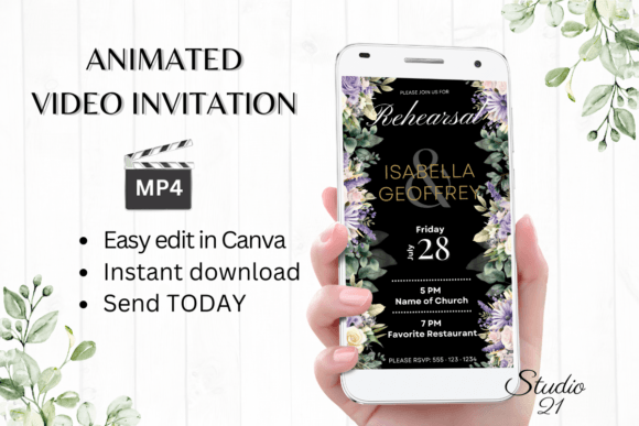 Digital Rehearsal Dinner Invite W7415: A Modern Type Solution