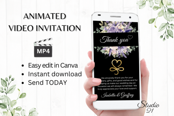 Digital Wedding Thank You W9417TU: A Modern Script for Gratitude