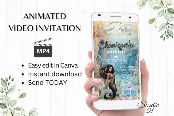 Dive into Fun: A Digital Mermaid Birthday Invite