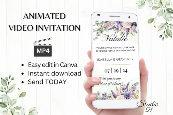 Effortless Elegance: The Digital Maid of Honor Proposal W3412MH