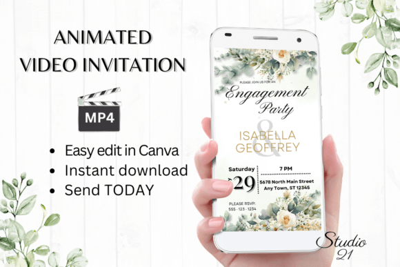 Electronic Engagement Party Invite W1422: A Modern Solution