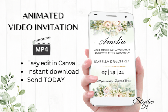 Electronic Flower Girl Proposal W3428FG: A Creative Font for Digital Invitations