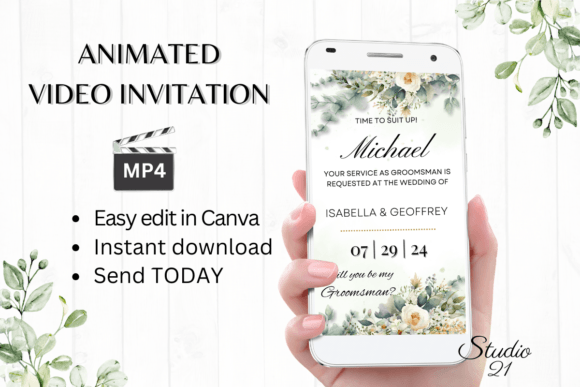 Electronic Groomsman Proposal W3422GM: A Modern Digital Invitation