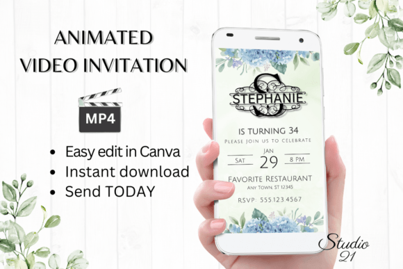 Electronic Invite (Monogram Letter S): Digital Animated Invitations
