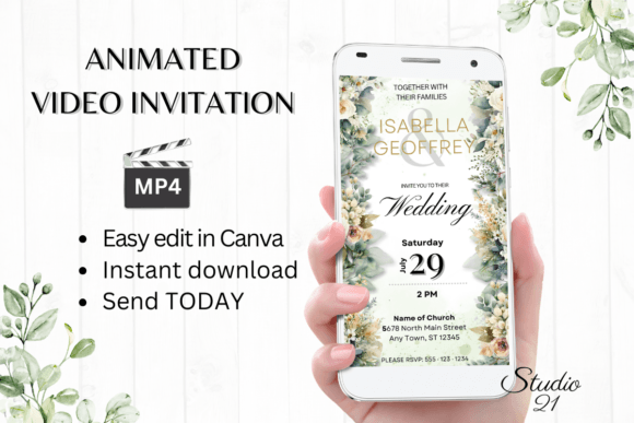 Electronic Wedding Invitation W8424: A Modern Digital Evite
