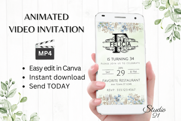 Elegant Digital Invites: The Electronic Invite (Monogram Letter F)