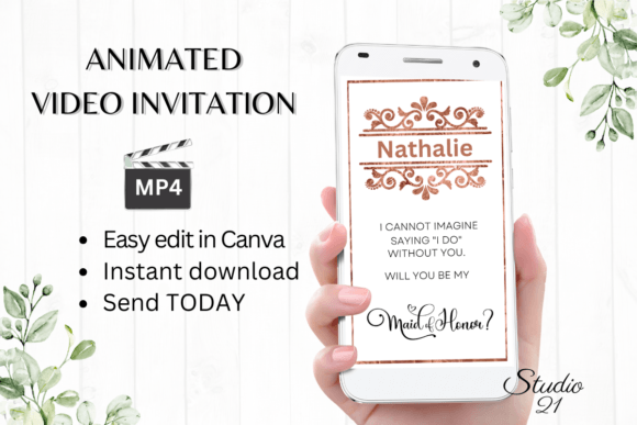 Elegant Maid of Honor Proposals with the Minimalist W3926M Template