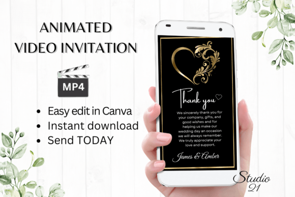 Minimalist Wedding Thank You W9911TU: The Digital Solution for Modern Gratitude