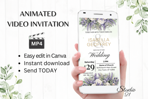 Modernize Your Wedding Announcement with Digital Wedding Invitation W8418