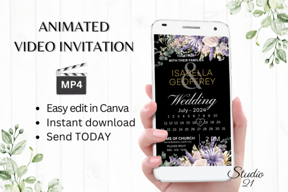 Streamline Your Wedding Prep with Digital Wedding Invitation W8413B